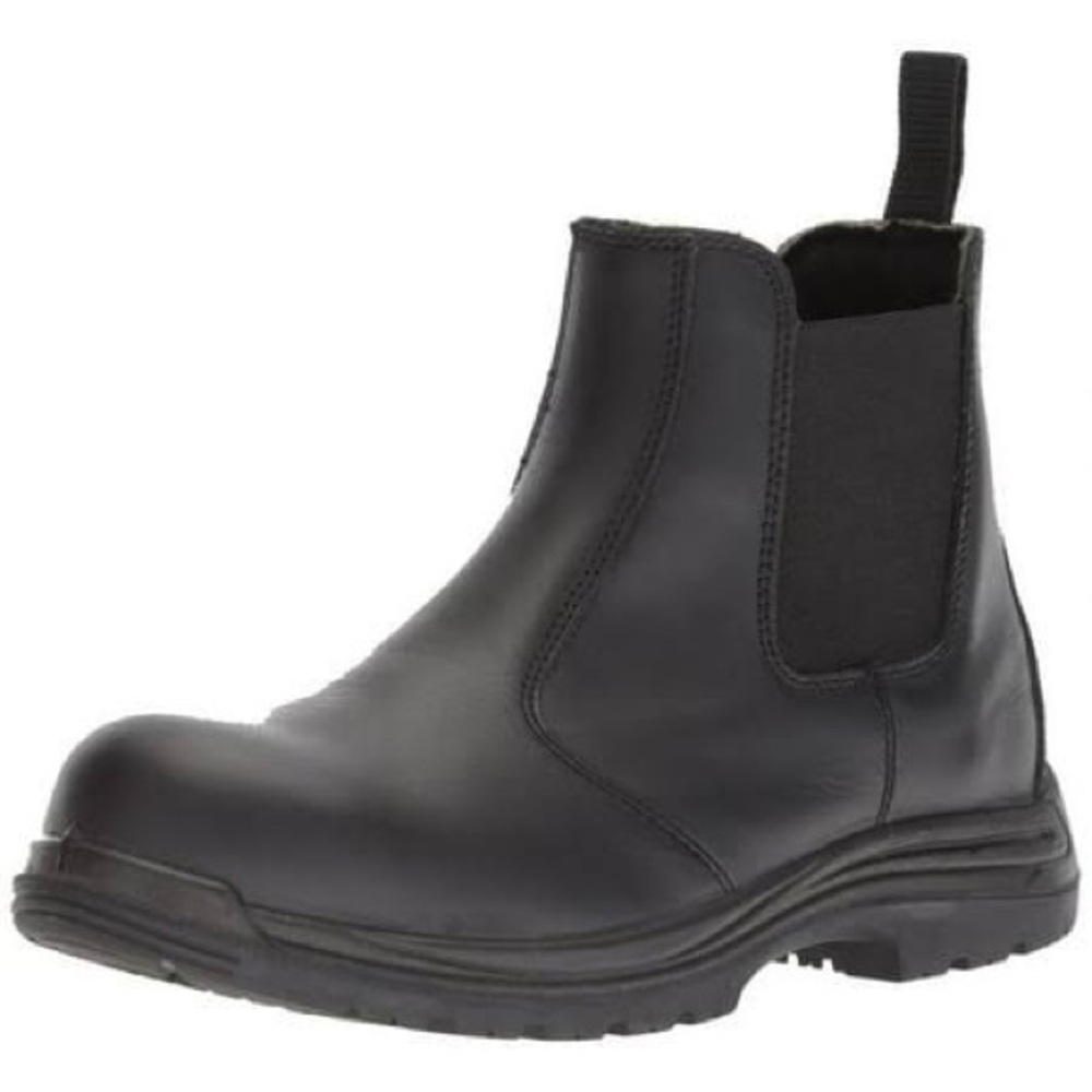 Men's Black Avenger A7408 Composite Toe Slip-On Chelsea Boot